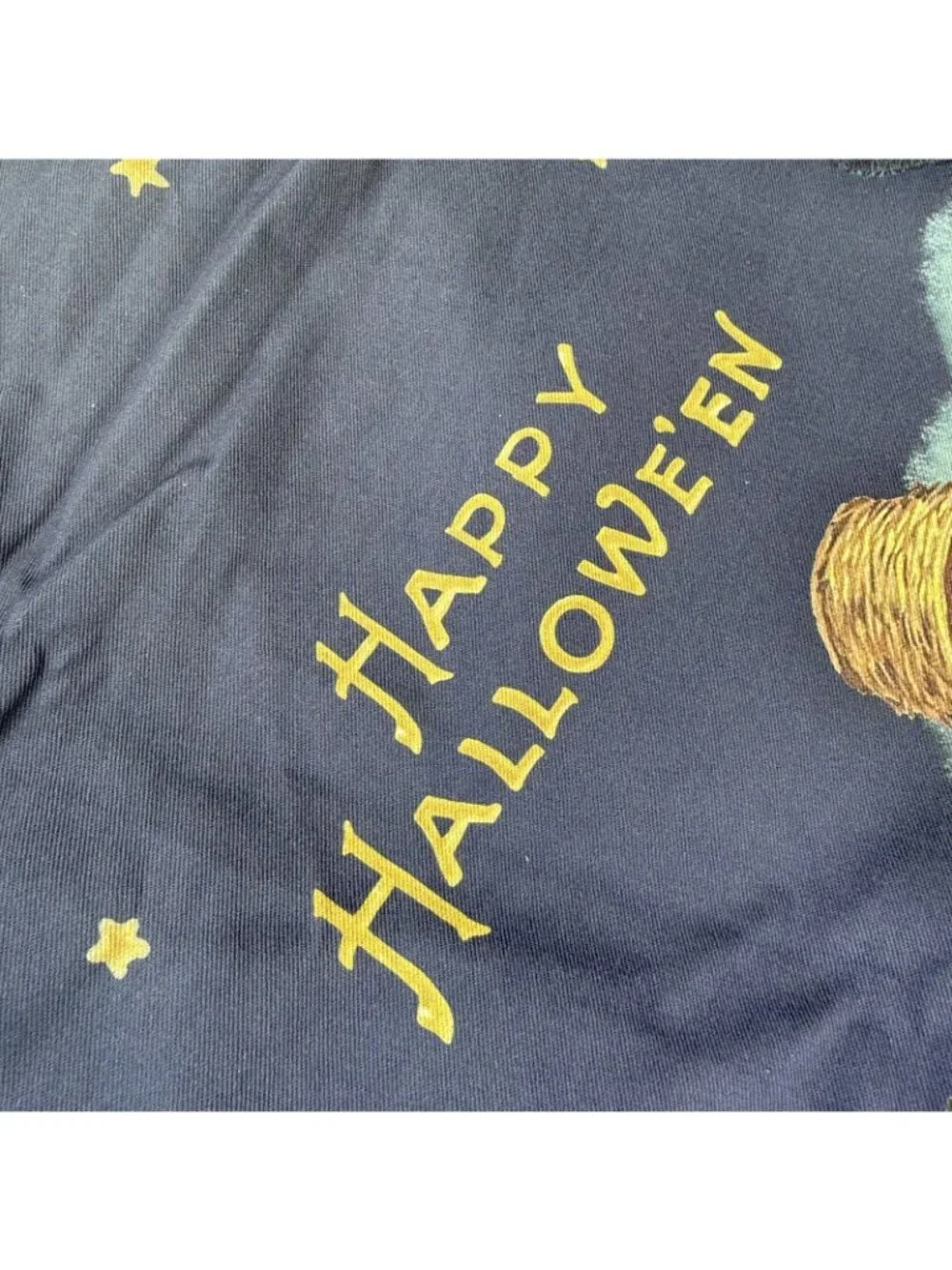Williams Sonoma Halloween Tablecloth Skeleton Pumpkin Cat Cotton 70